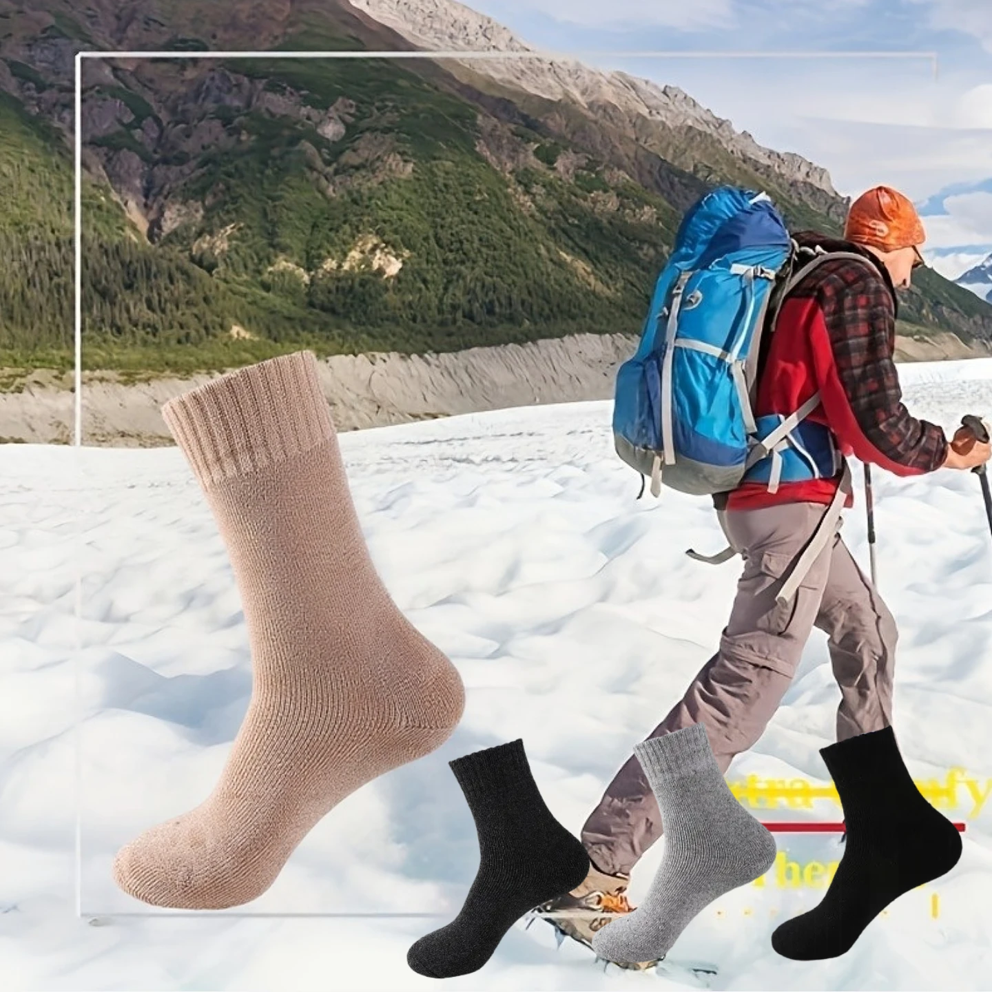 

8/4/1 Новые зимние теплые женские шерстяные носки, женские носки, супер толстые однотонные носки, носки из мериносовой шерсти, противохолодные носки с петлями для снега