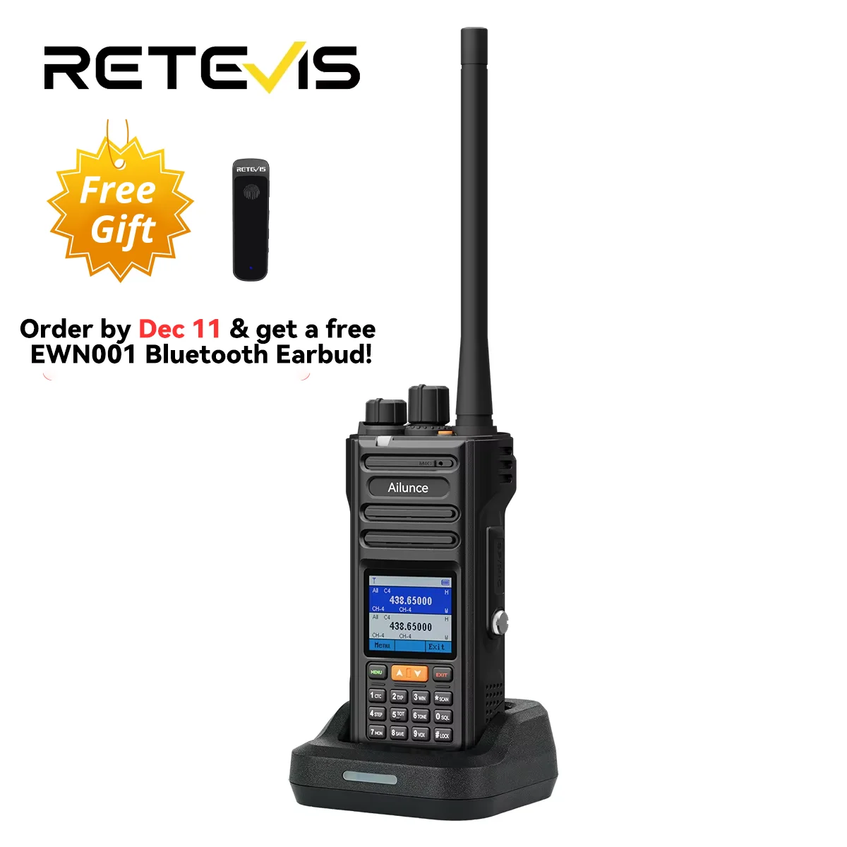 Retevis HA2 لاسلكي تخاطب FPP ثنائي النطاق 10 واط GPS APRS IP67 مقاوم للماء بلوتوث App برمجة راديو لحم الخنزير #1