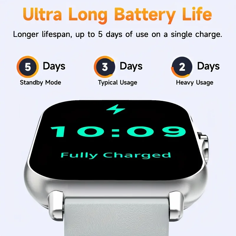 G.L ارتداء ساعة ذكية جديدة 1.83 بوصة HD عرض بلوتوث الاتصال معدل ضربات القلب النشاط تتبع Smartwatch الرجال النساء هدية عيد #5