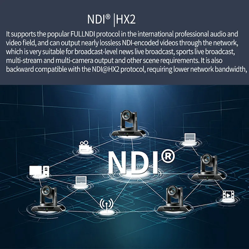 NDI PTZ Camera SDI HDMI IP Camera  Full 1080P60fps AI Tracking 12/20/30x Optical Zoom POE + Church live streaming recording