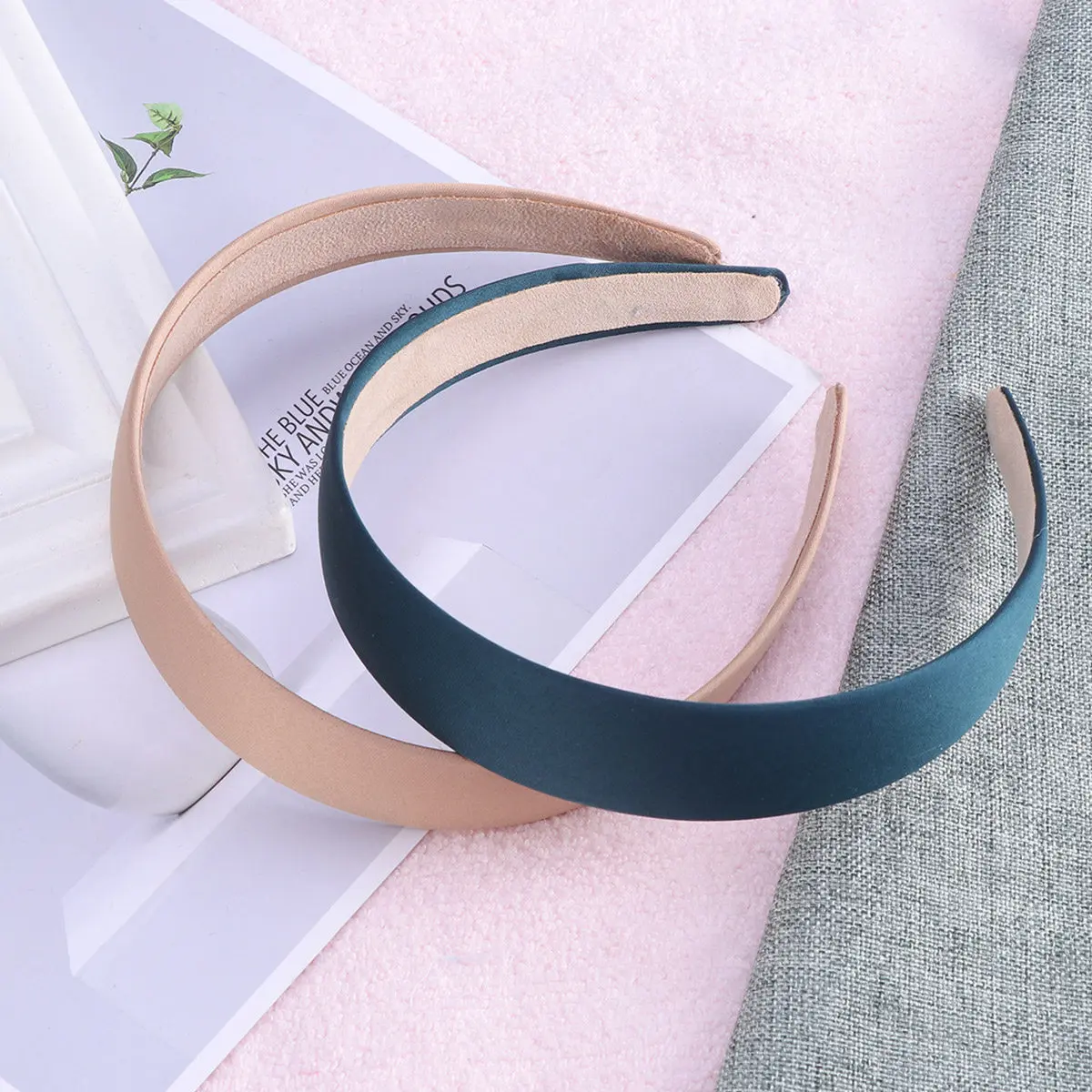 

8Pcs Wide Soft Cloth Headbands for Women Girls Elastic Hair Accessory Fashion Headwear Set 8 Colors Royal Blue Khaki Wine Red