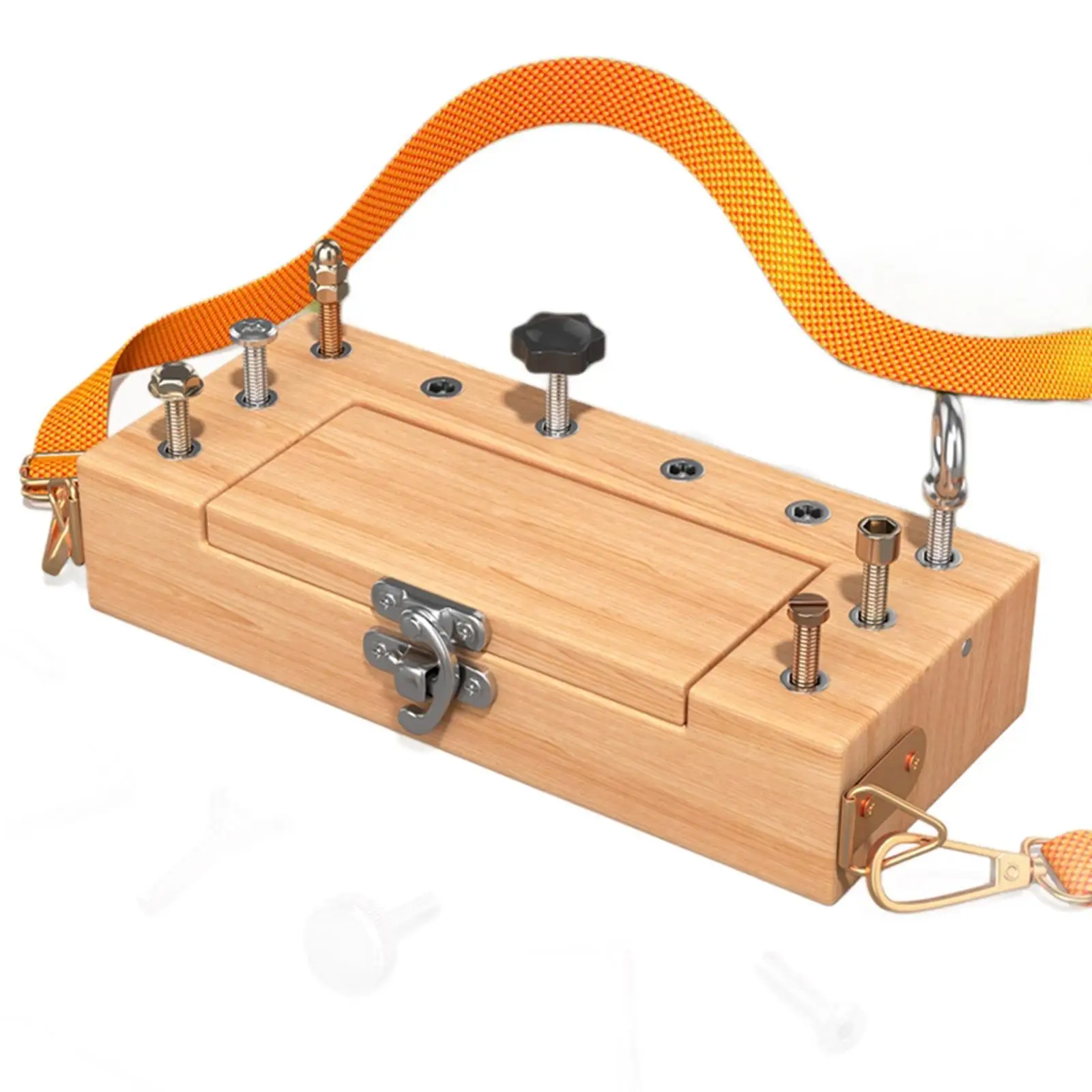 Portable Kids Tool Set with Carry Strap Wooden Nut Bolt Board Toy for Educational Games at Kindergarten