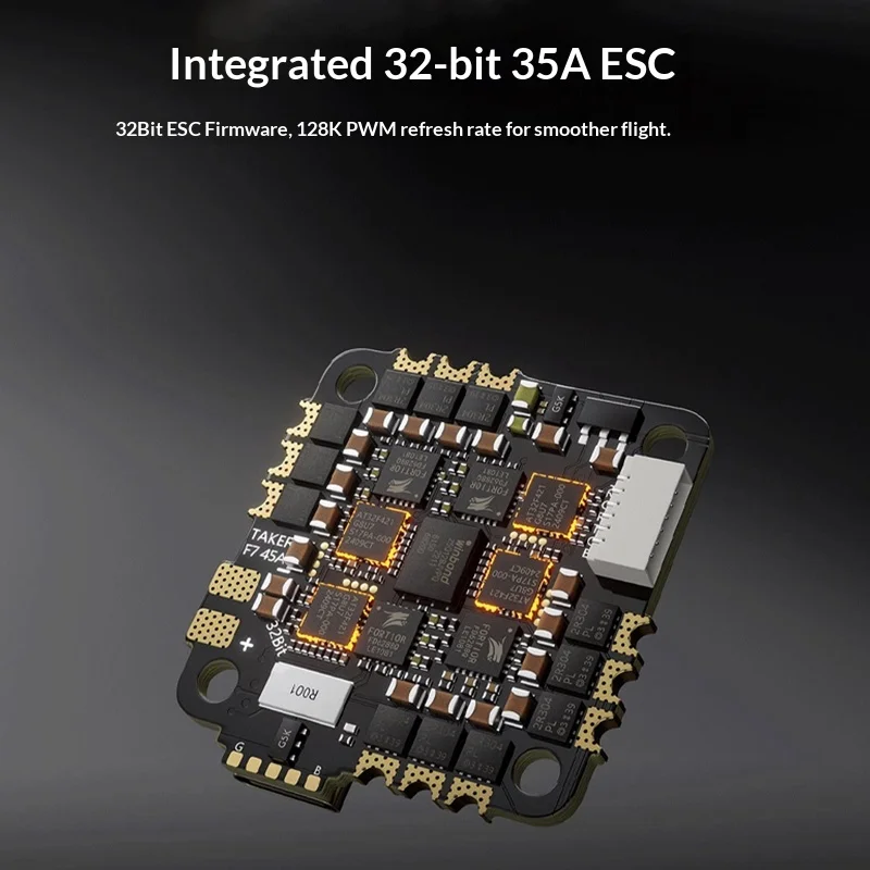 GEPRC TAKER F722 35A 32Bit AIO 2-6S FPV FC With ESC STM32F722,PMW 128K, INAV 25.5x25.5mm For FPV Drone DIY Accs Parts