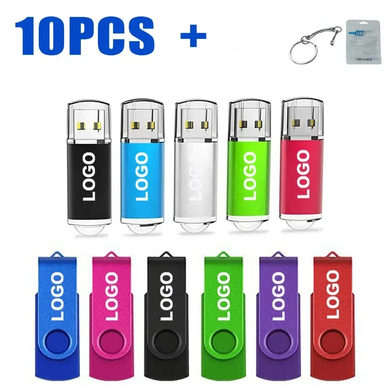 

10 PCS LOT USB 2.0 Flash Drive 64GB 128GB Pen Drive 16GB Pendrive 32GB Disk Free Chain USB Stick 128MB 4GB 8GB Memory Flash Disk