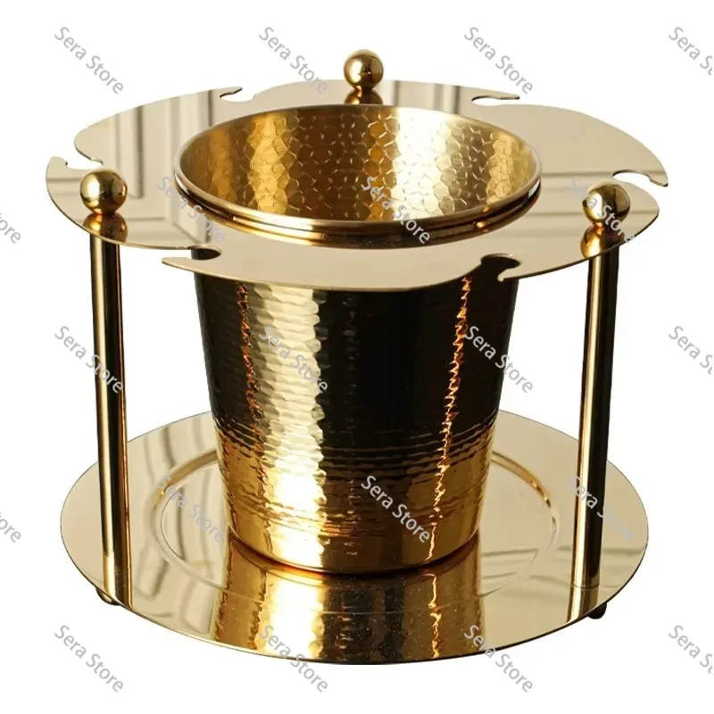 Stainless Steel Light Luxury Ice Bucket Integrated Frame Model Room Decoration Ice Bucket