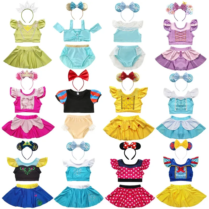 

Summer Princess Swimsuit for Girls Snow Queen Anna Rapunzel Bikini Baby Swimwear Children's Snow White Jasmine Beach Swimsuits