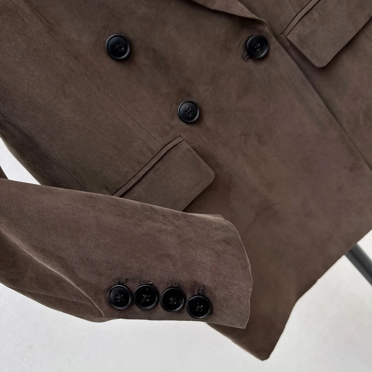 2026 high-quality women's dark coffee color lapel commuting casual suit26930101