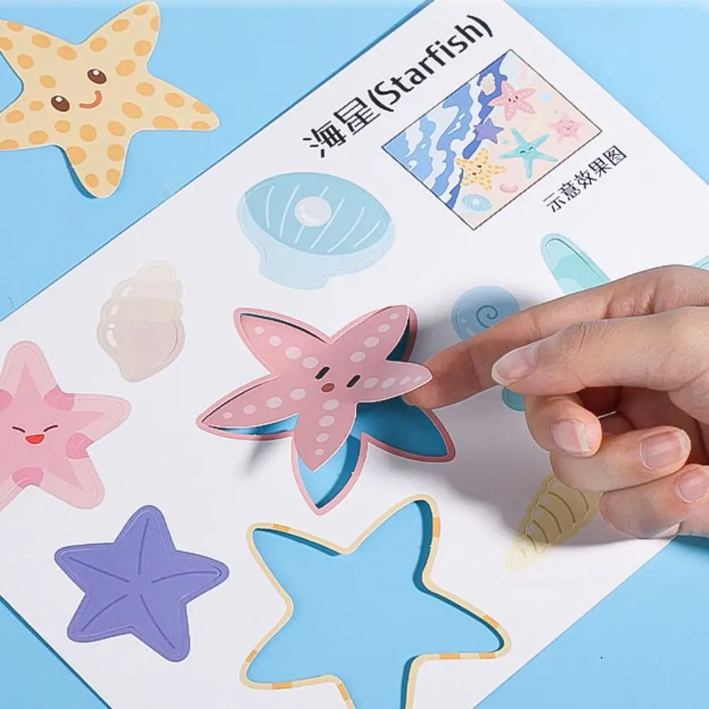 Feito à mão montessori silencioso ocupado livro tridimensional papel diy colar material kit repetido colagem animais dos desenhos animados adesivo livro