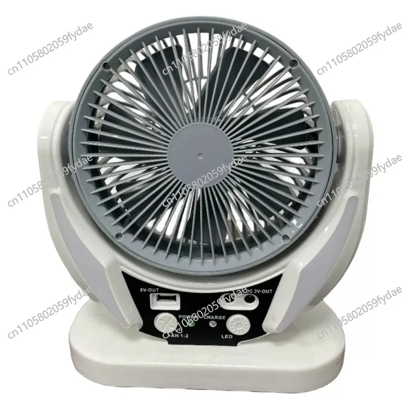 6 Inch USB Charging Solar Fan Light Set Multi-Function Air Circulation Fan Large Wind Fan