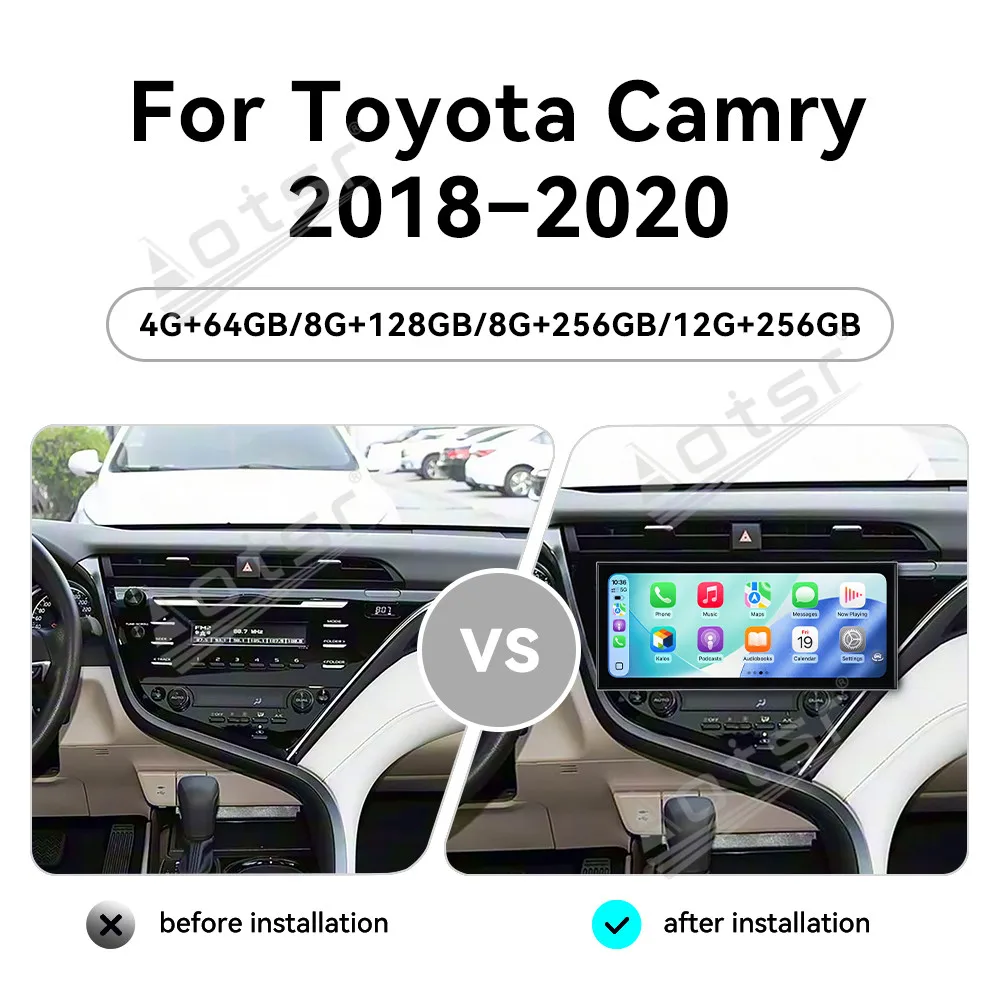 CarPlay 15.8’’ Android 15 For Toyota Camry 2018-2020 Carplay  Car gadgets Car GPS Navigation HD Screen Multimedia Player Head