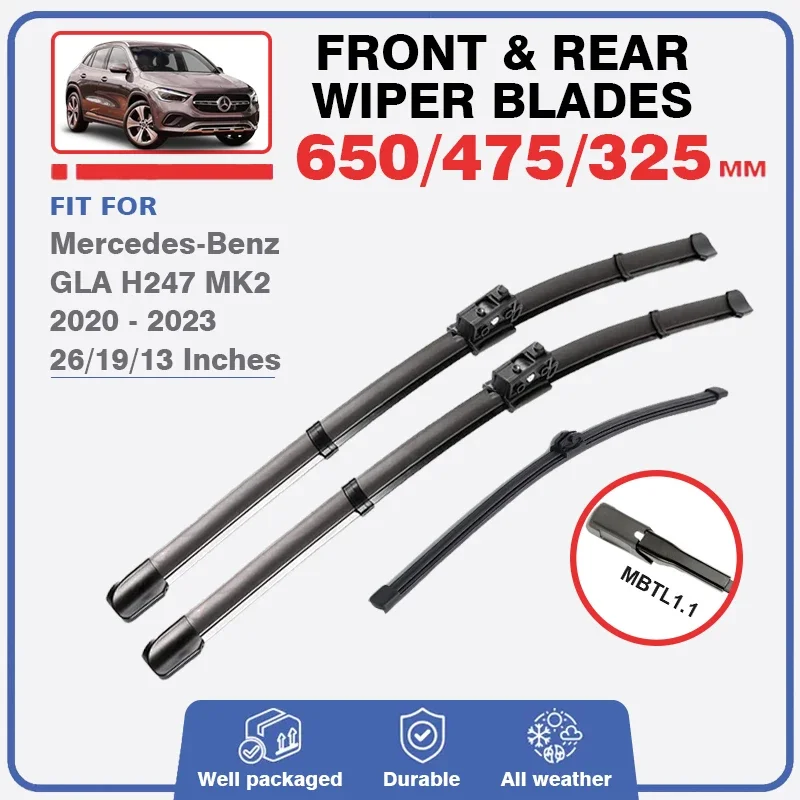 Wiper Blades for Mercedes Benz GLA H247 MK2 2020 2021 2022 2023 Windshield Windscreen Window GLA200 GLA220 GLA250 GLA180 200 250