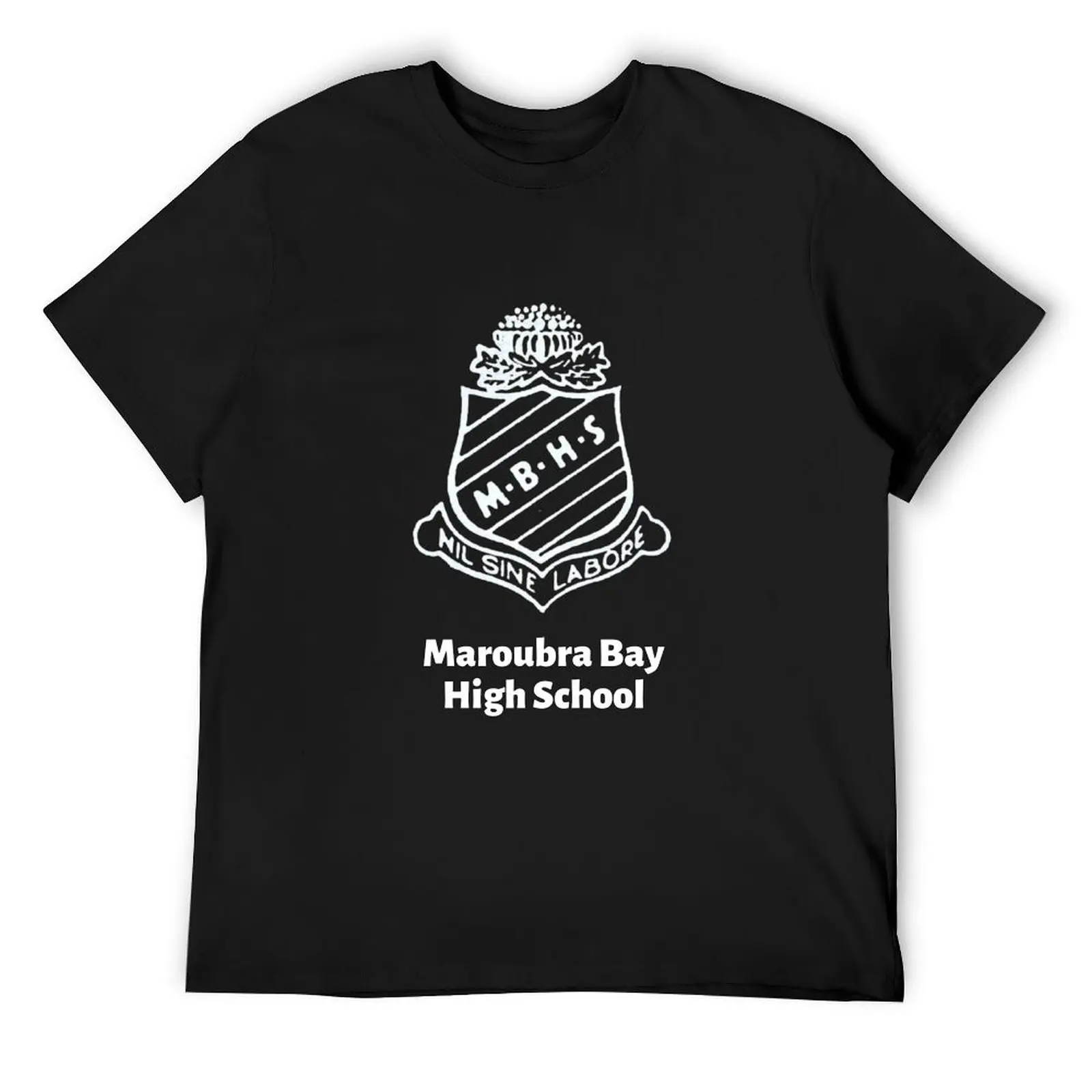 

MBHS WHITE ON BLACK BACKGROUND DESIGN T-Shirt summer 2025 funny shirt cotton summer top mens vintage t shirts