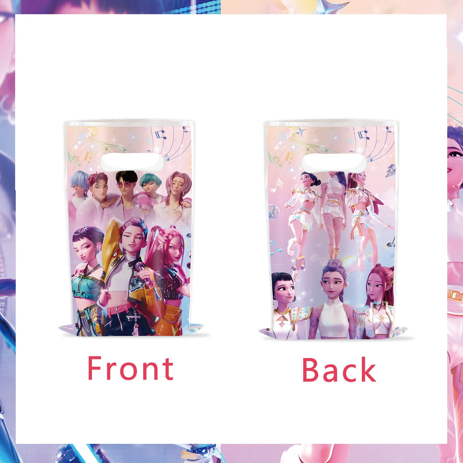 10st KPop Demon Hunters Themafeest Wegwerp Geschenktasje, Snoepzak, Kinderfeestdecoratie Organiseren Benodigdheden Kerstcadeau