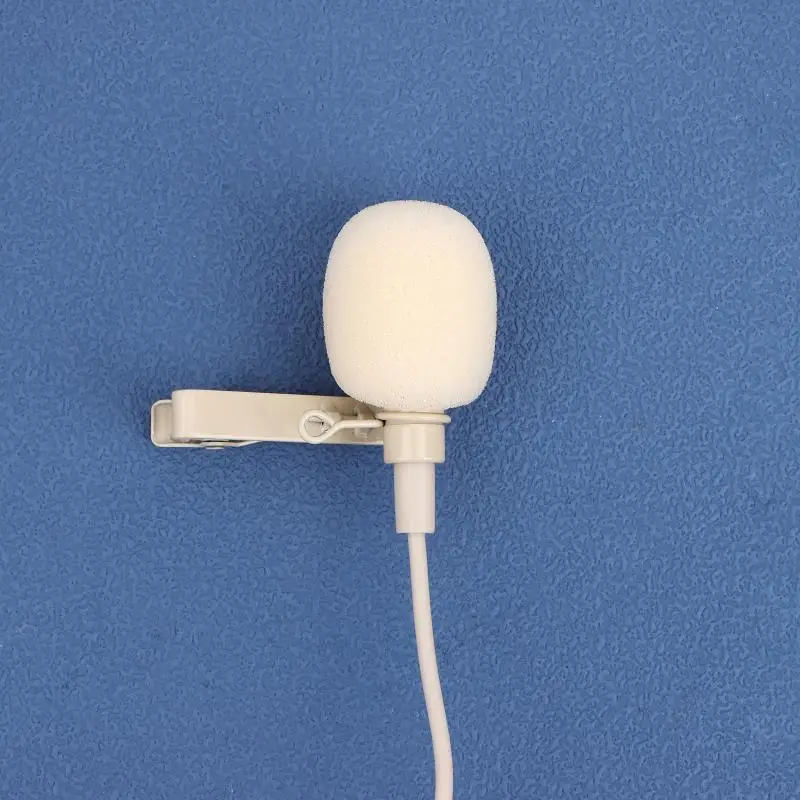 Micrófono de solapa mini con clip, 80-20KHZ, ZL-F1720, beige, ligero para viajes, vlogs, transmisiones en vivo al aire libre