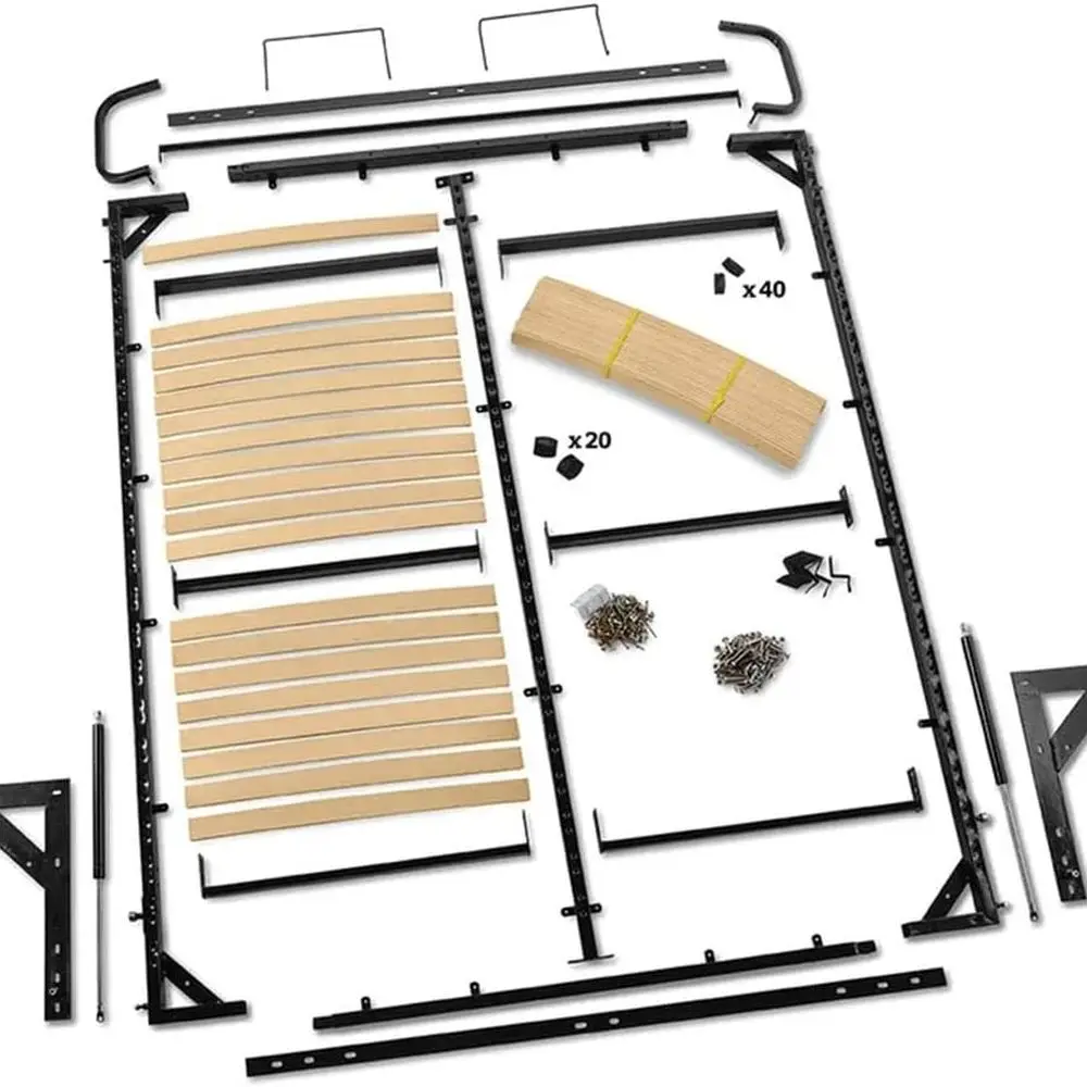 Kits de herrajes para cama Murphy: plataformas de colchón para tamaños gemelos, completos y queen con elevación de pistón y estructura de acero