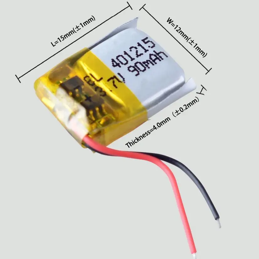 10Pcs 401215 3.7V 90mAh 301215 501215 601215 Lipo Polymer Lithium Rechargeable Battery