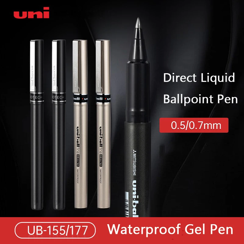 uni UB-177/UB-155 Gel Pen Direct Liquid Type 0.7/0.5mm Student Business Office Quick Drying Signature Pen Japanese Stationery