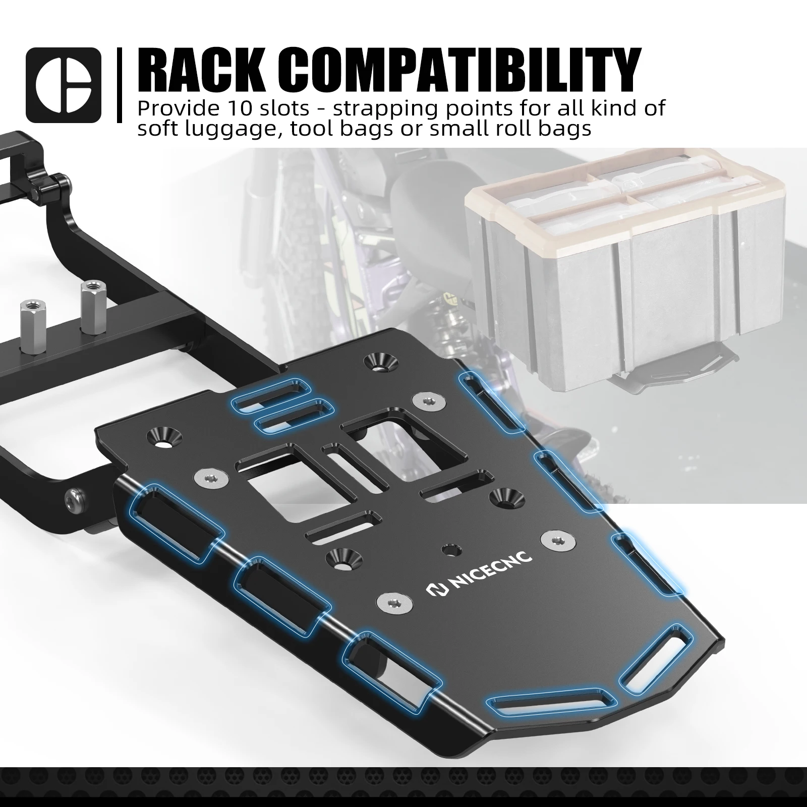 (EU-Lager) Heckgepäckträger-Kit 2017-2025 für Surron Light Bee X S L1E Segway X160 X260 Elektro-Dirtbike Topcase-Halterung – Detail 4