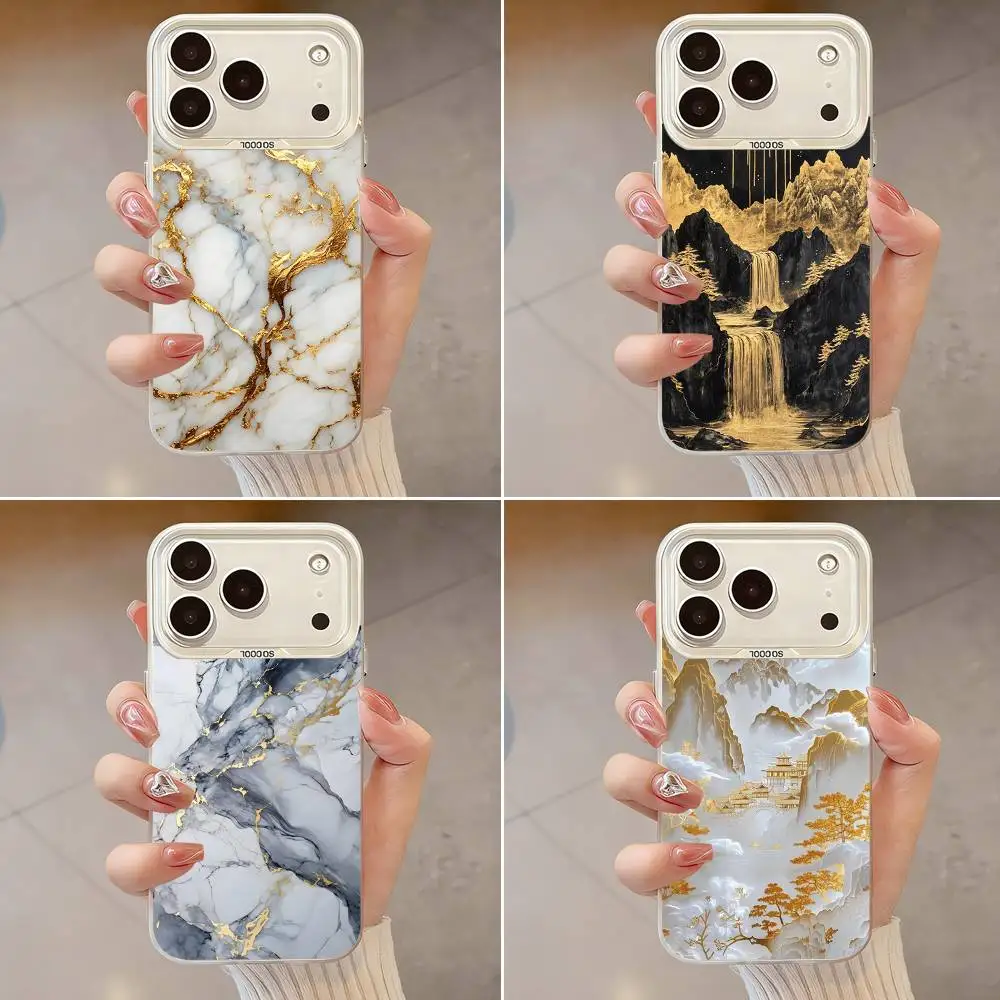 

Cool Marble Texture Phone Case For iPhone 17,16,13,12,X,11,15,14,Pro,Max,Plus,SE4,Air,Mini White IMD HD Matte