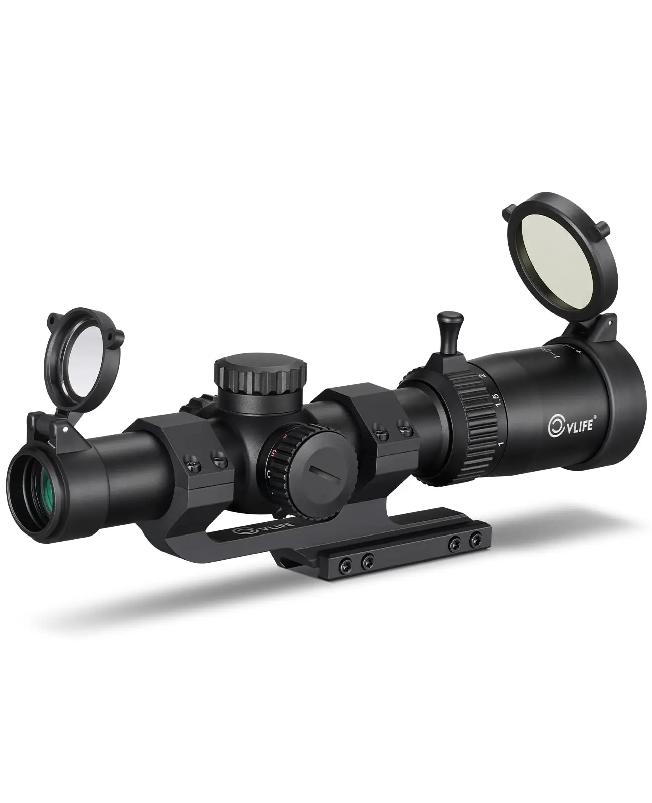 

1-10x24 EagleFeather LPVO RifleScope 30mm Cantilever Mount 5 Levels Red Green Illumination ReticleSecond Focal Plane Zero Reset