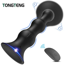 Silicone Anal Vibrator Thrusting Prostate Stimulator Massager Delay Ejaculation Lock Ring Anal Butt Plug Sex Toys Dildos for Men