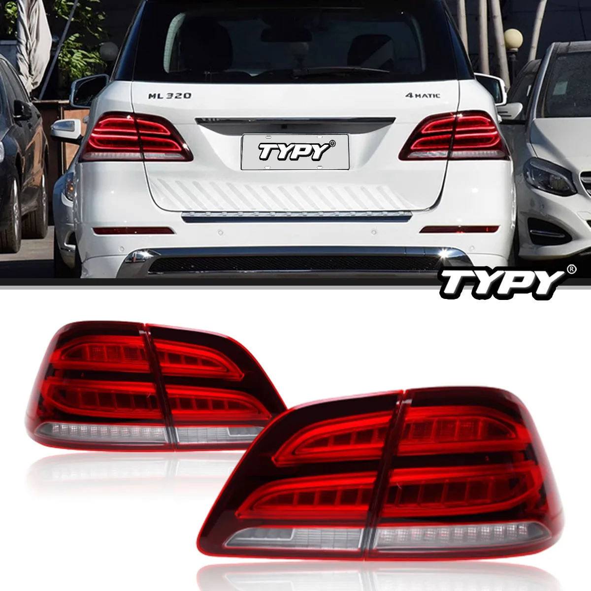 

TYPY Car Lights For Mercedes Benz M-Class W164 Taillight ML300 ML350 2012-2015 LED Tail Lights DRL Daytime Running Light