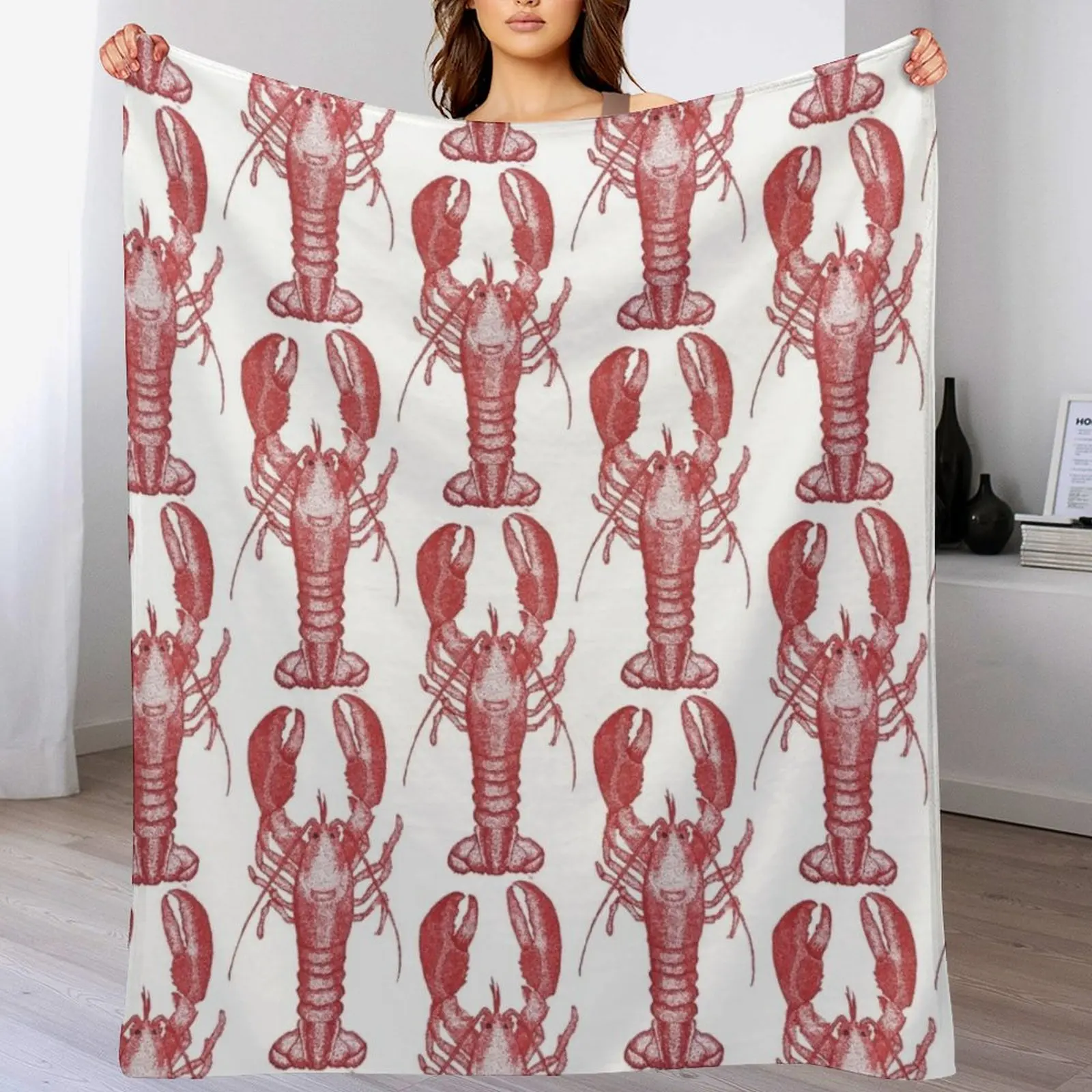 

Lobster Throw Blanket Soft Plush Plaid valentine gift ideas Blankets