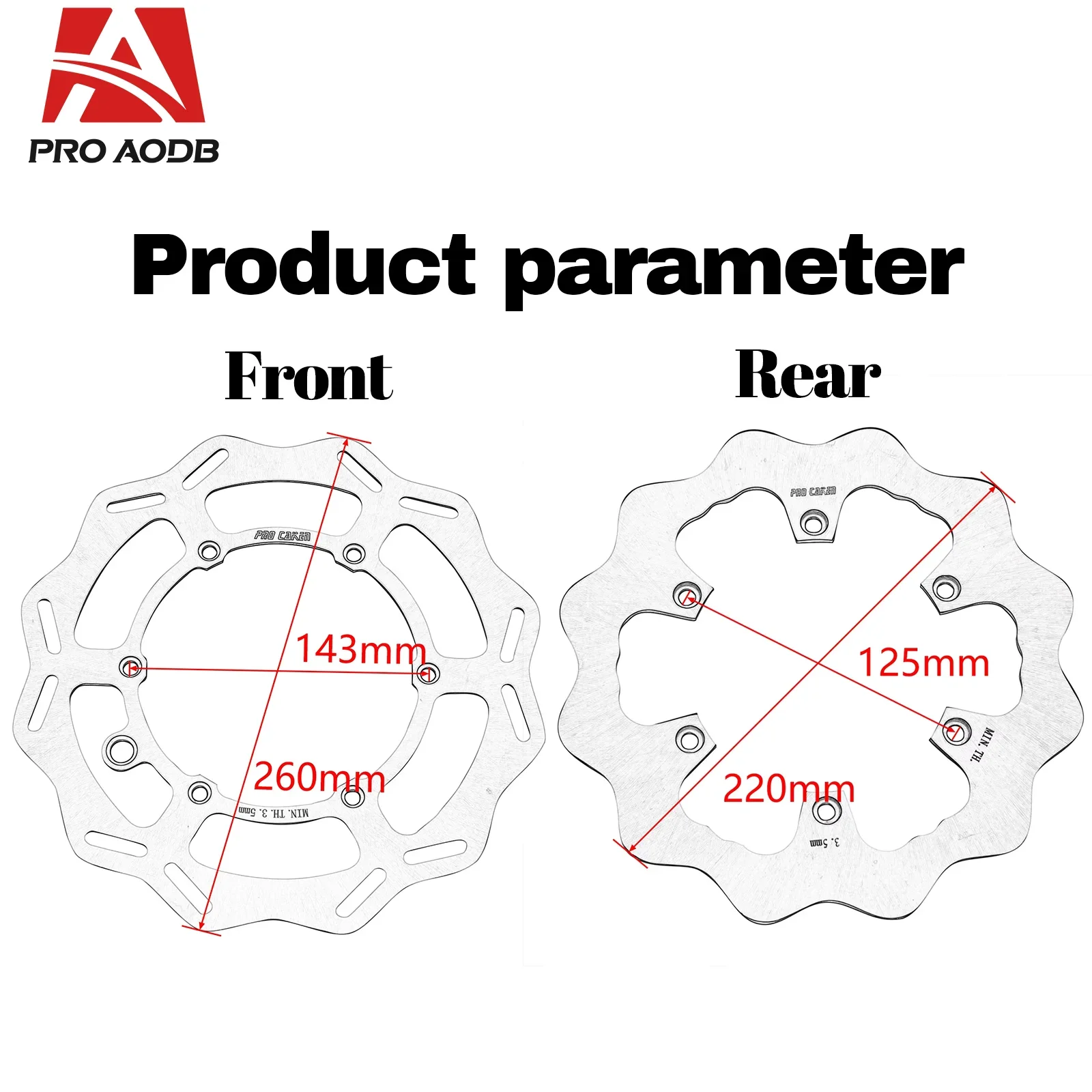 260MM 220MM Motorcycle Front Rear Brake Disc Rotor Set For KTM Husqvarna SX SXF EXC EXCF XC XCF XCW TPI FE TE FC TC TX FX - view 3