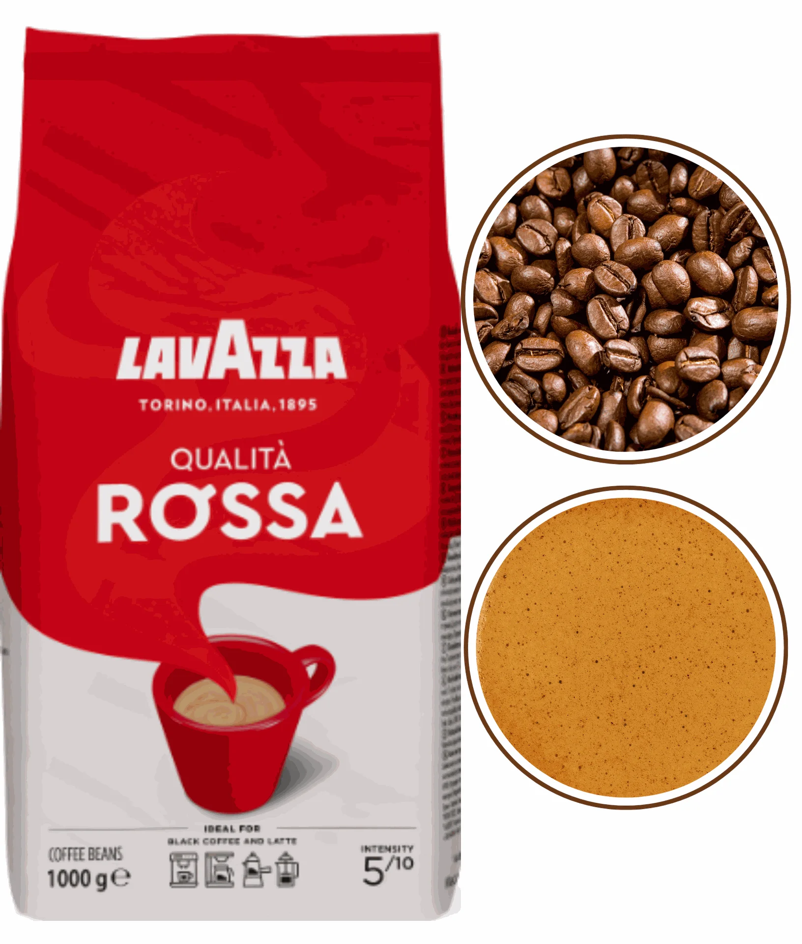 Lavazza Qualita Rossa kawa ziarnista średnio palona 1kg