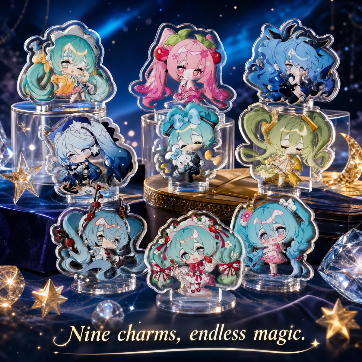 Model Kit Hatsune Miku - Набор акриловых фигурок-стендов Хатсуне Мику Принцесса,