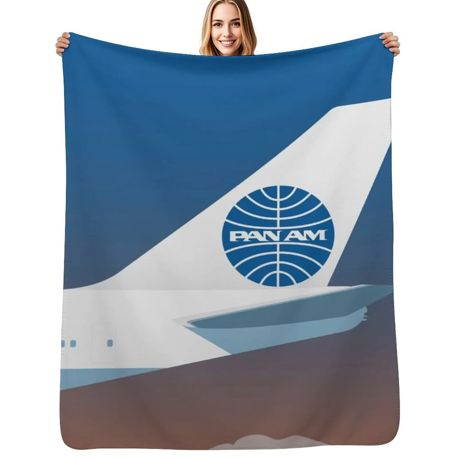 

Pan American World Airways design Throw Blanket Decoratives Single Fashion Sofas Blankets For Baby Blankets