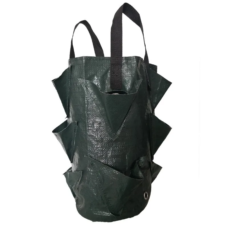 3 Gallon Pe Fabric Strawberry Planter Grow Bag Planter Pots Garden Wall Hanging Flower Outdoor Tomato Planting Container E2