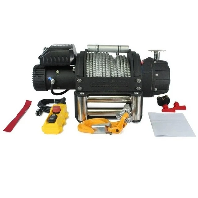 New 24V Heavy-Duty  Electric Capstan Cable Winch Motor Winch 10000lbs