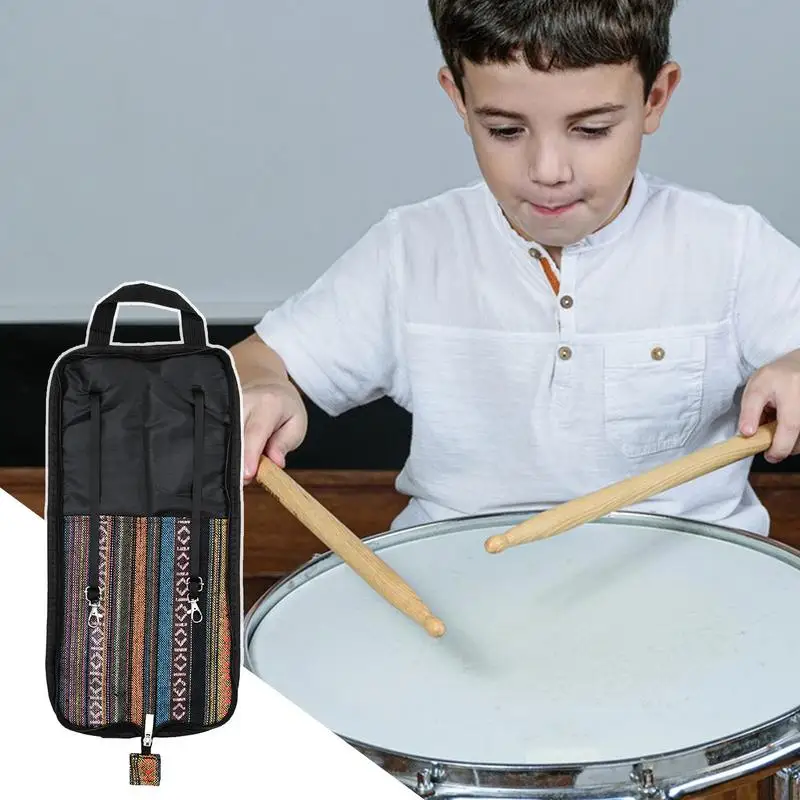 Percussion Stick Bag Portable Bag For Drumsticks Ethnic Style Drumsticks Bag Holder Drum Sticks Bag Hangable Portable For