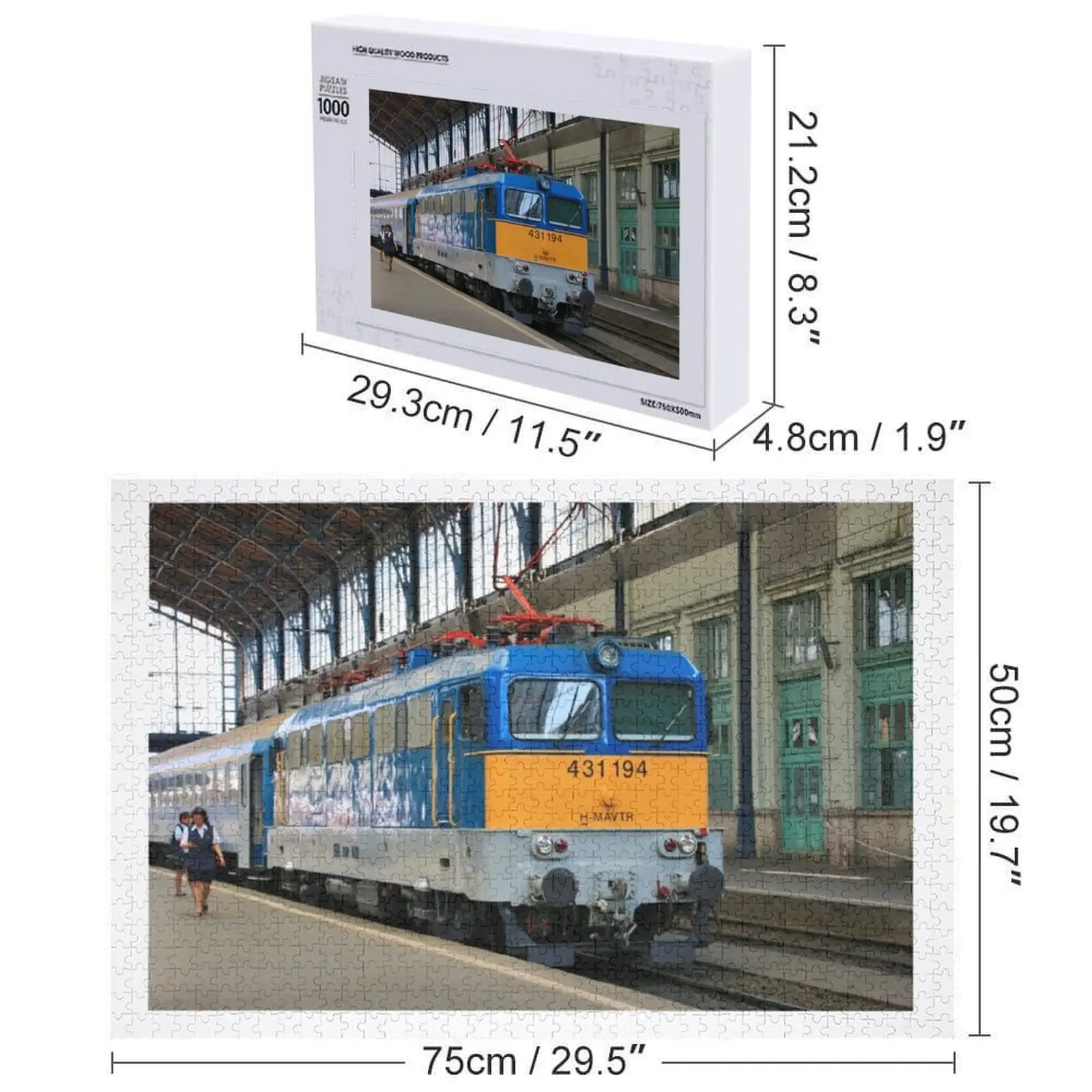 Zug, Budapest, Ungarn, bei Nyugati Station Puzzle Name Holzspielzeug Holztierspiel Kinderpuzzle