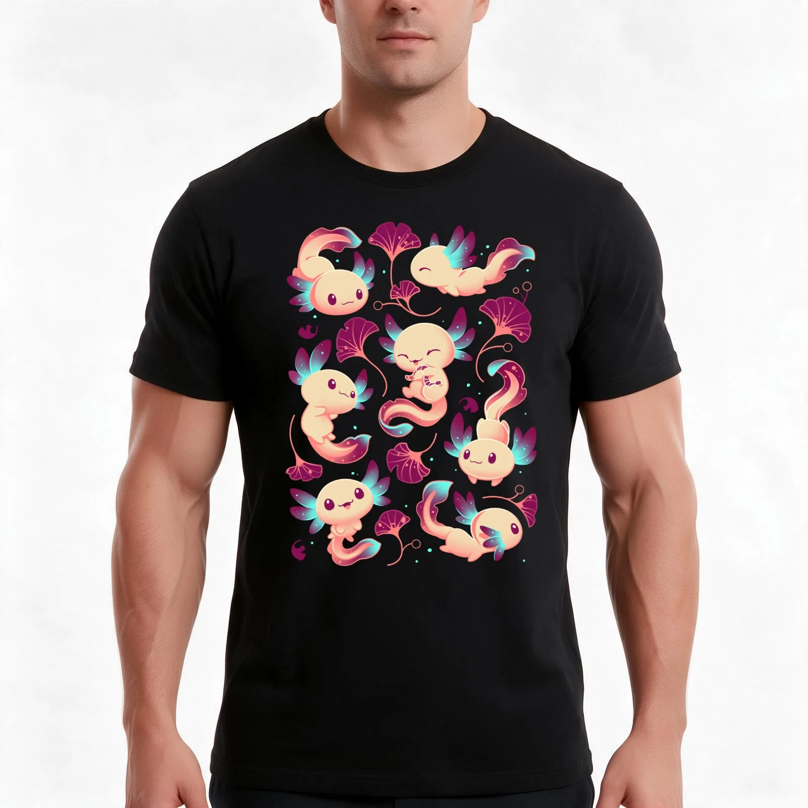 Axolotl Wonders - Cute Salamanders Men T Shirt man t shirts high quality luxury brand