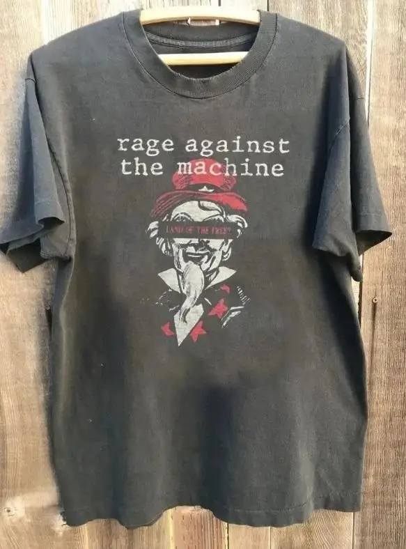 Vintage Rock Punk T Shirts Angry Machine Rock Band Heavy T-shirt Summer New Style Casual Fashion Streetwear Print Tops Unisex