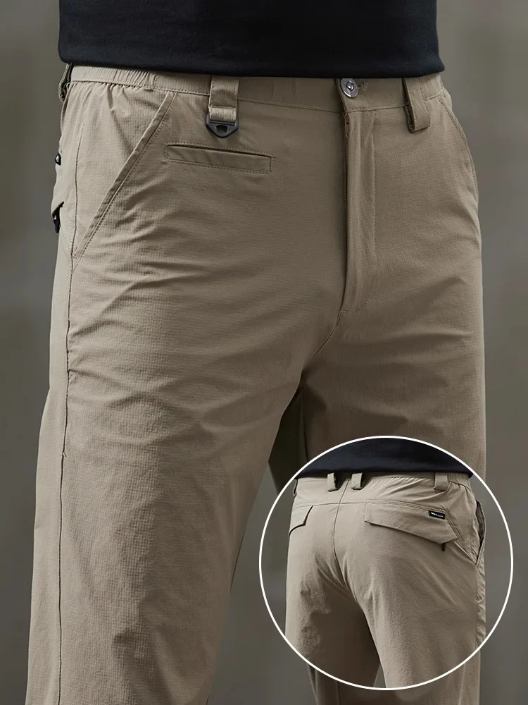 

Мужские летние тонкие брюки Hong Kong Tee-Body: прямые, повседневные, с охлаждающим эффектом, эластичные, быстросохнущие, спортивные, модные, длинные.