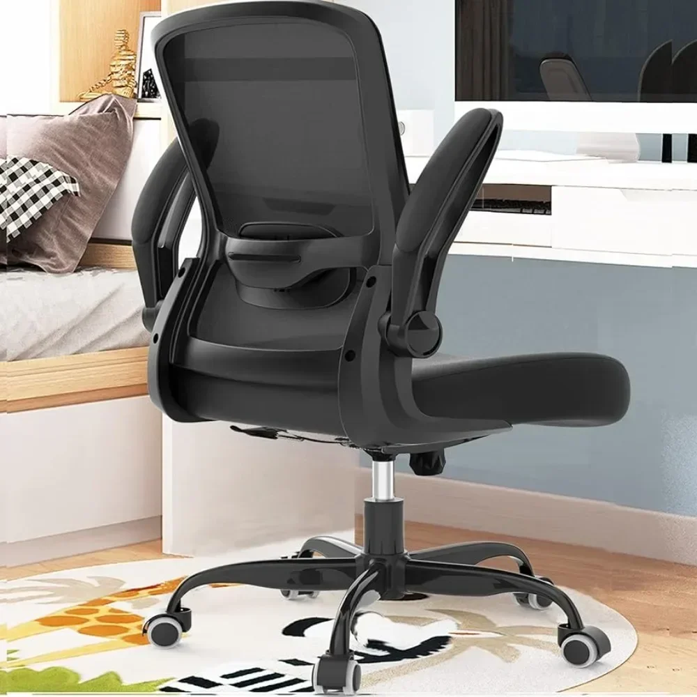 High Back Mesh Computer Chair With Flip-up Armrests Task Chairs Ergonomic Desk Chair With Adjustable Lumbar Support Office