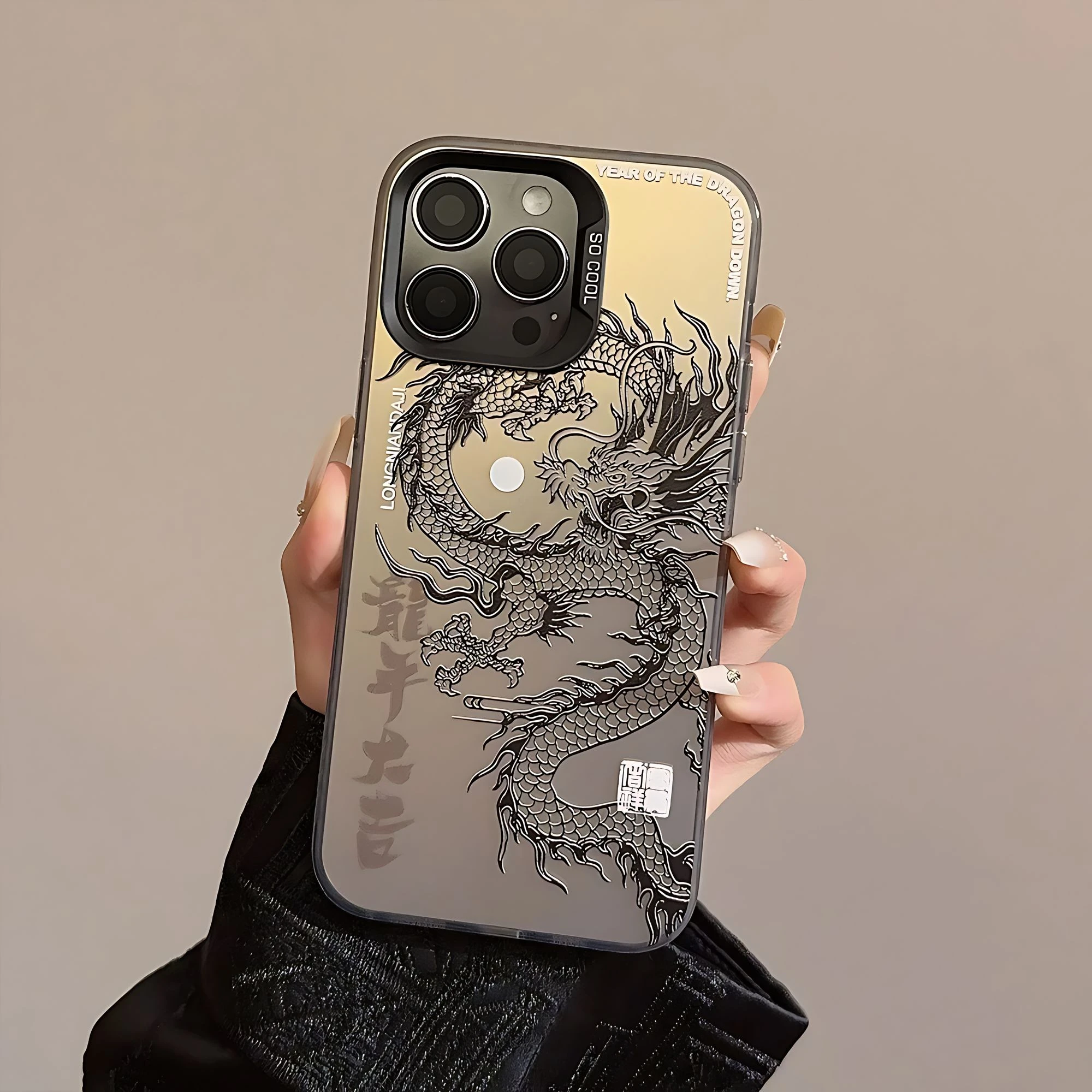 New Luxury Laser Eastern myths legends Chinese dragon Phone Case for Huawei P30 P40 Mate 30 40 Pro Nova 7 Honor 50 Lens Border