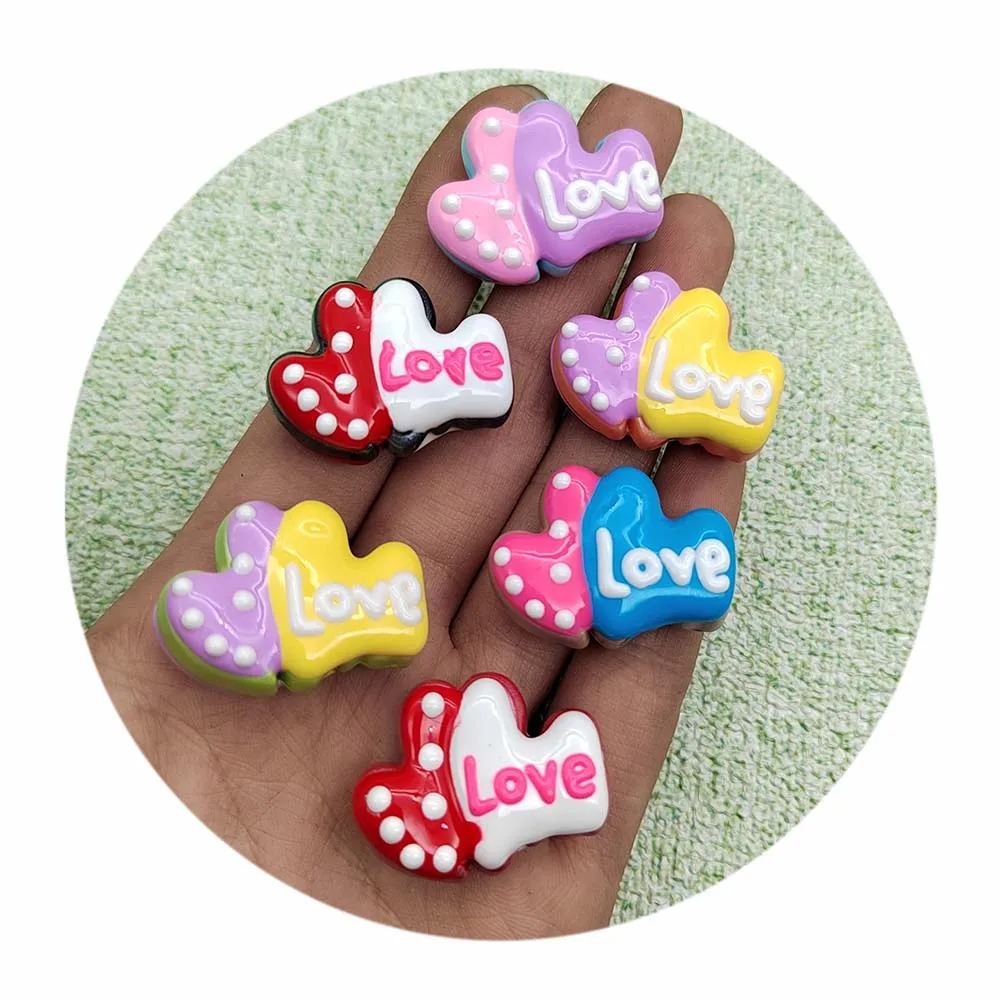 Love Heart Acrylic Pen Beads Valentine Focal Beads For Pen Making Necklace Bracelet Jewelry DIY Ballpoint Pens Accessories