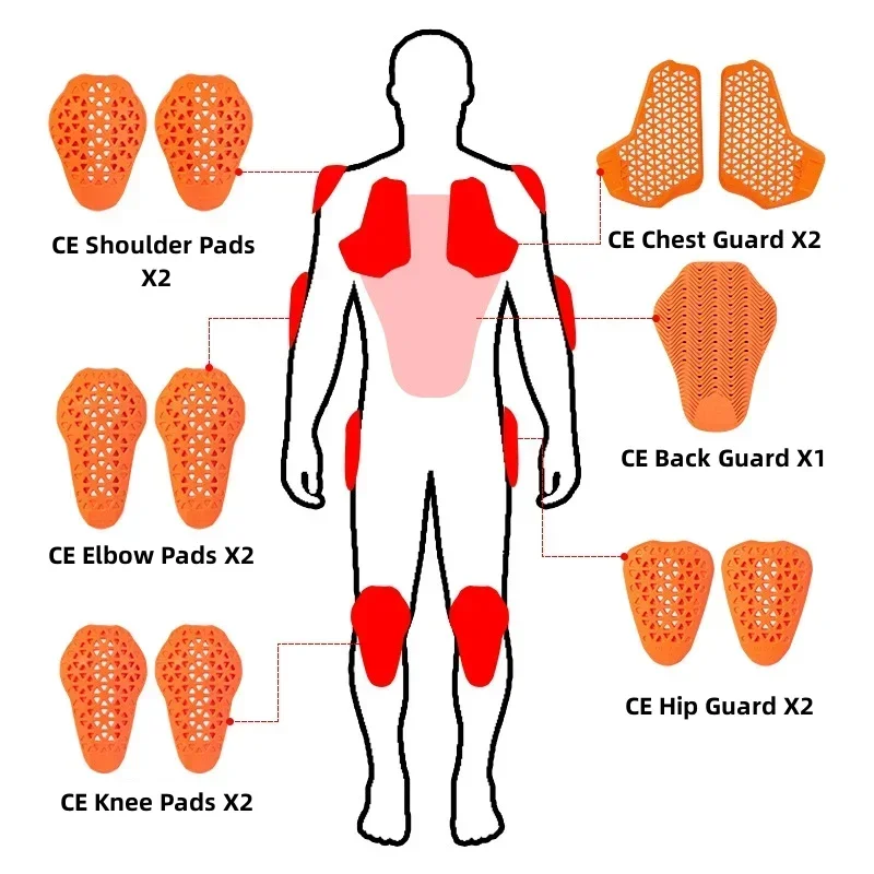 Hot Sale! CE1 Certified Bike Moto Armor Pads - Soft Knee Elbow Chest Shoulder Back Hip Protection for Cycling MTB Motorcycle