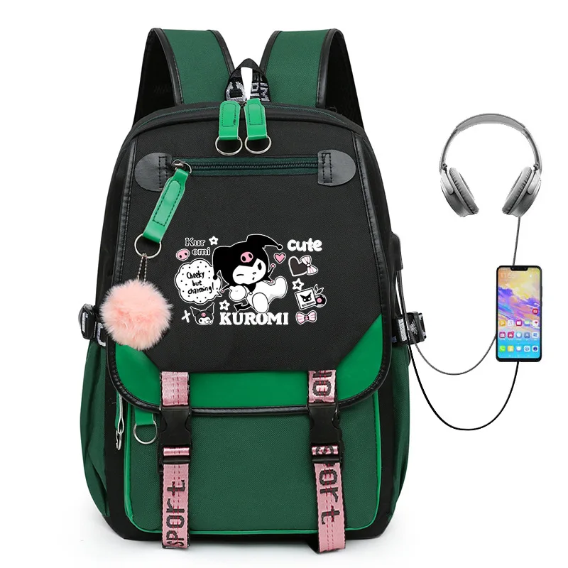 Sanrio Kuromi Schoolbag Junior High School Female Korean Version Large-capacity Casual Backpack Primary School Students Backpack