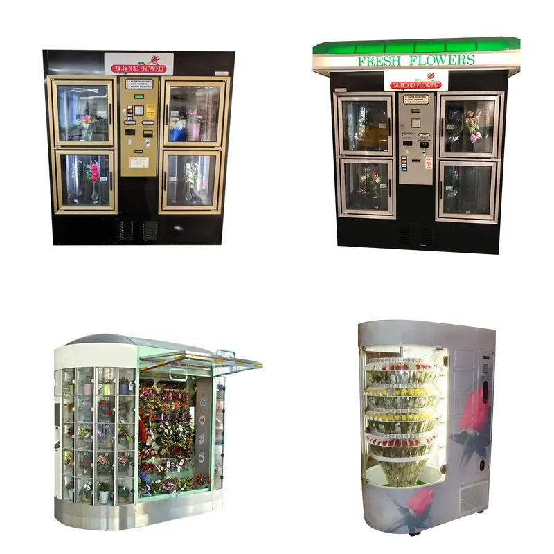 for Hospital Indoor Outdoor Vending Machine Transparent Shelf Display Large Window Selling Bouquet Flowers Vending Machine