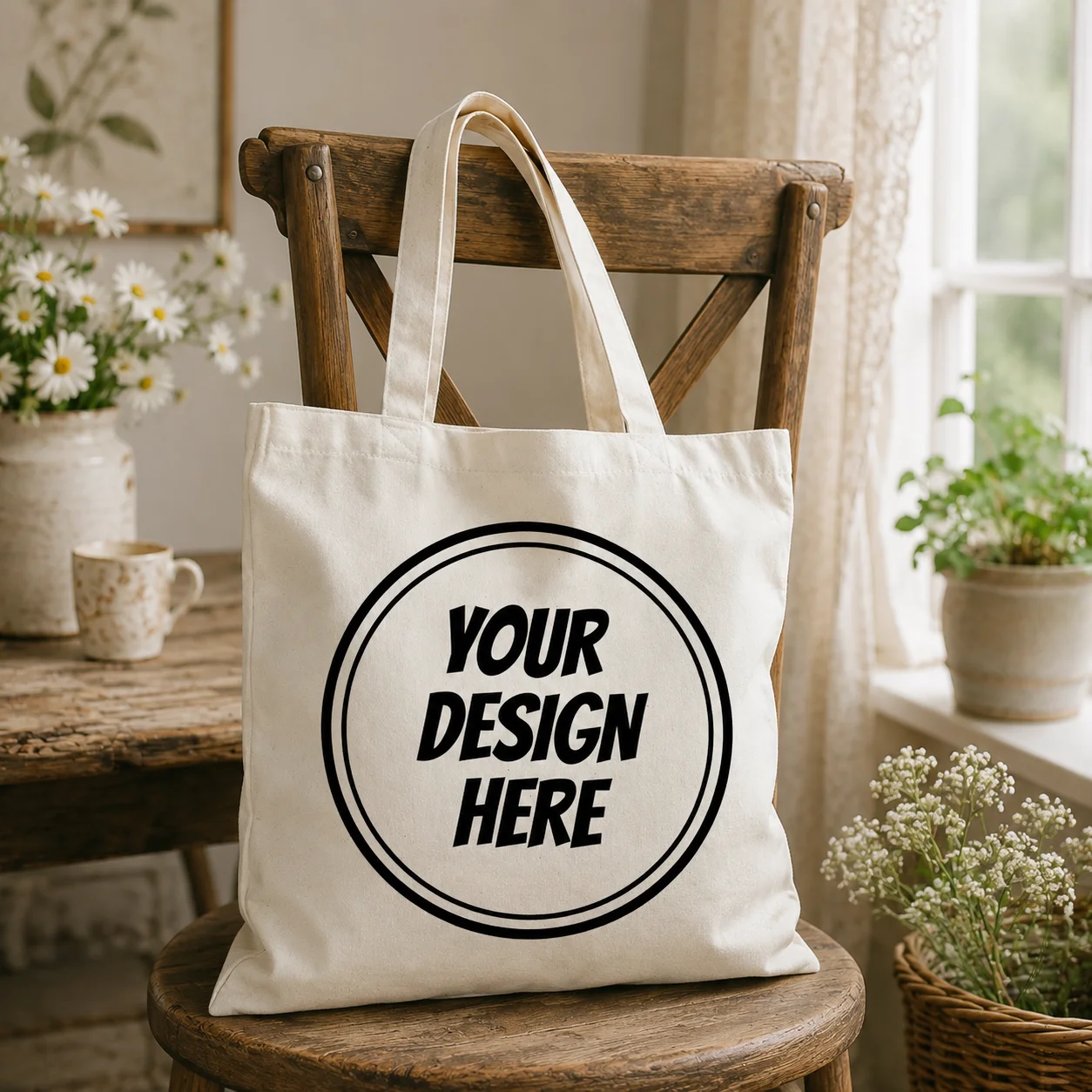 Custom Blank Canvas Tote Bag Personalized Your Design Here Shoulder Bag Custom Print Reusable Shopping Handbag For DIY Project
