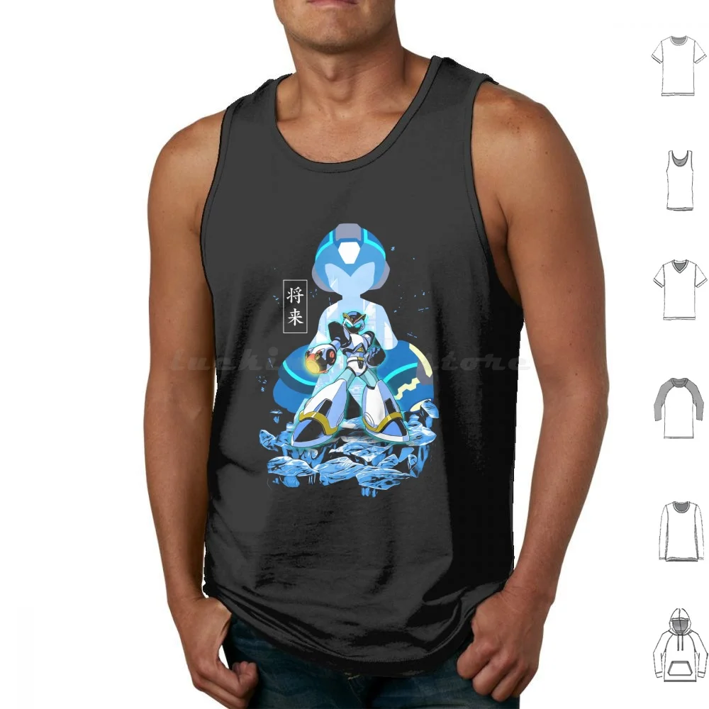 Meg4man-camisetas sin mangas con estampado de héroe Robot azul, algodón, Megaman Mega Man Rockman Man Retro Mega Gaming Megaman X Nes, videojuegos