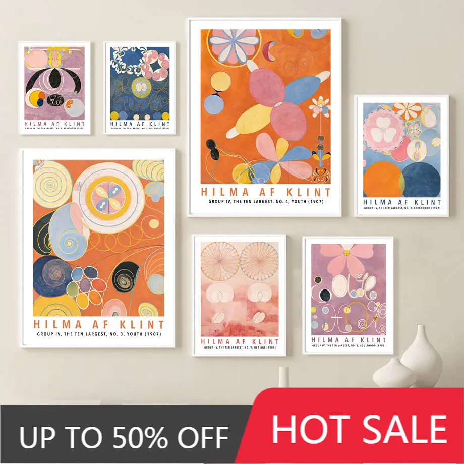 Hilma af Klint Color Abstract Ten Largest Wall Art Canvas Painting Nordic Posters And Prints Wall Pictures For Living Room Decor