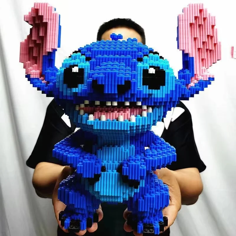 Figura de acción gigante Stitch, juguete de ensamblaje para niños y niñas, rompecabezas, regalo de cumpleaños, decoración de escritorio, muñeco.