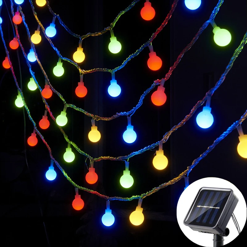 

Solar String Lights Ball Waterproof Solar Patio Lights Led Globe Solar Fairy Light For Garden Yard Wedding Party Christmas Decor