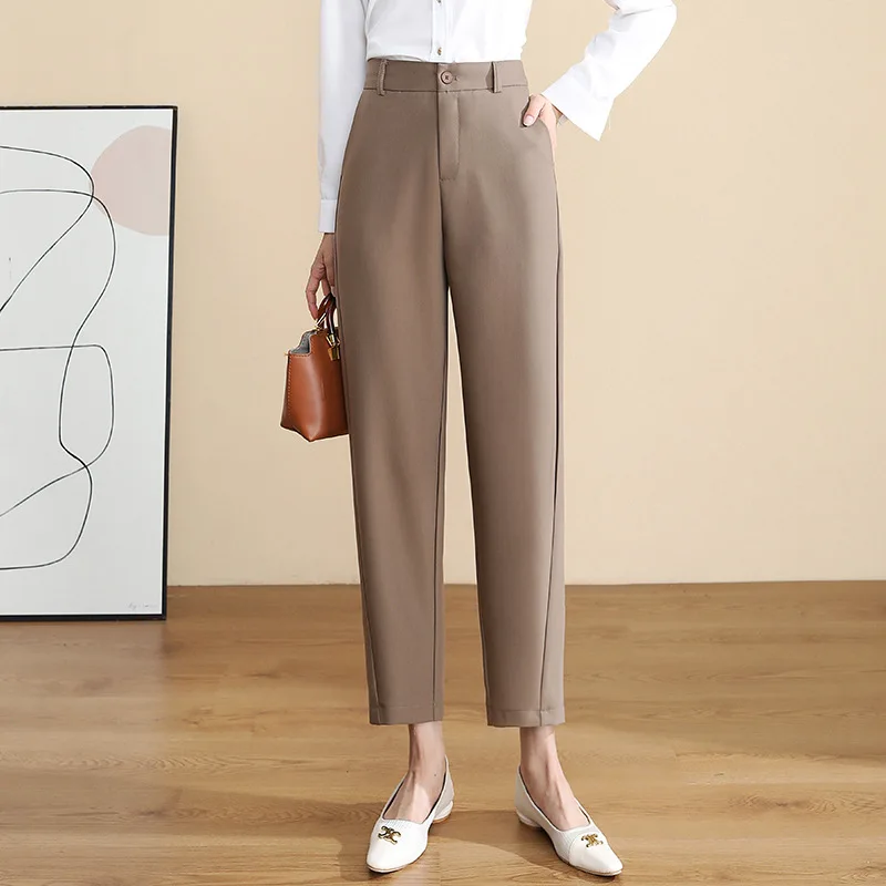 الخريف الاتجاه المرأة المنجل السراويل فضفاضة التخسيس رايات الحريم عارضة أزياء تسع نقاط السراويل